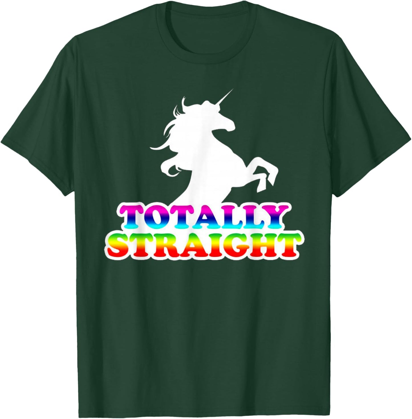 AW Fashions Totally Straight - Gay Pride Premium T-Shirt - T-Shirt | Forest