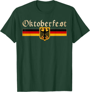 Vintage Oktoberfest German Flag Bavarian Drinking Festival T-Shirt - T-Shirt | Forest