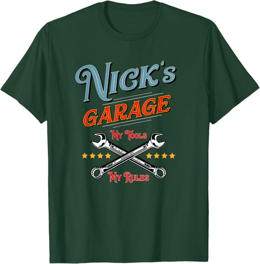 Nick's Garage funny design T-Shirt - T-Shirt | Forest