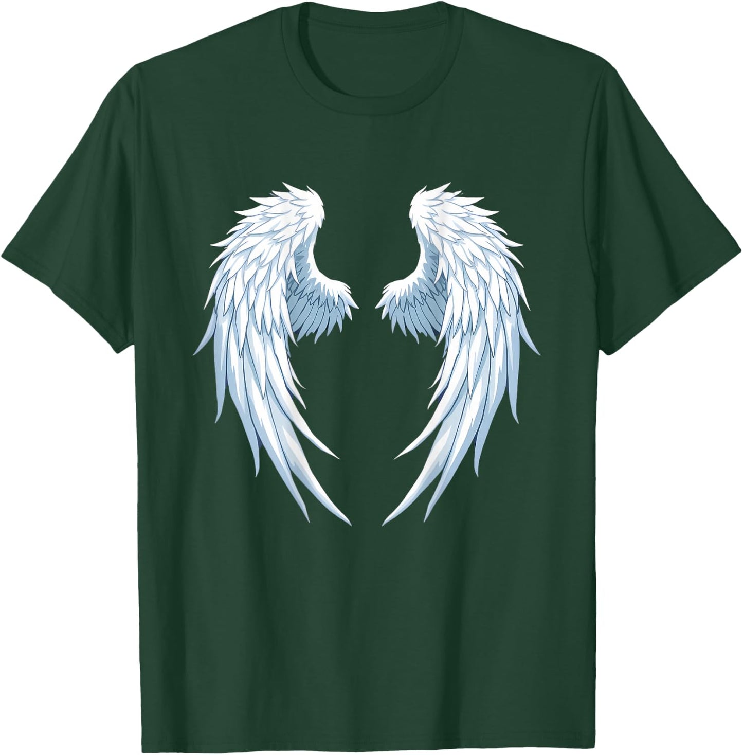 White Angel Wings Graphic On the Back T-Shirt - T-Shirt | Forest