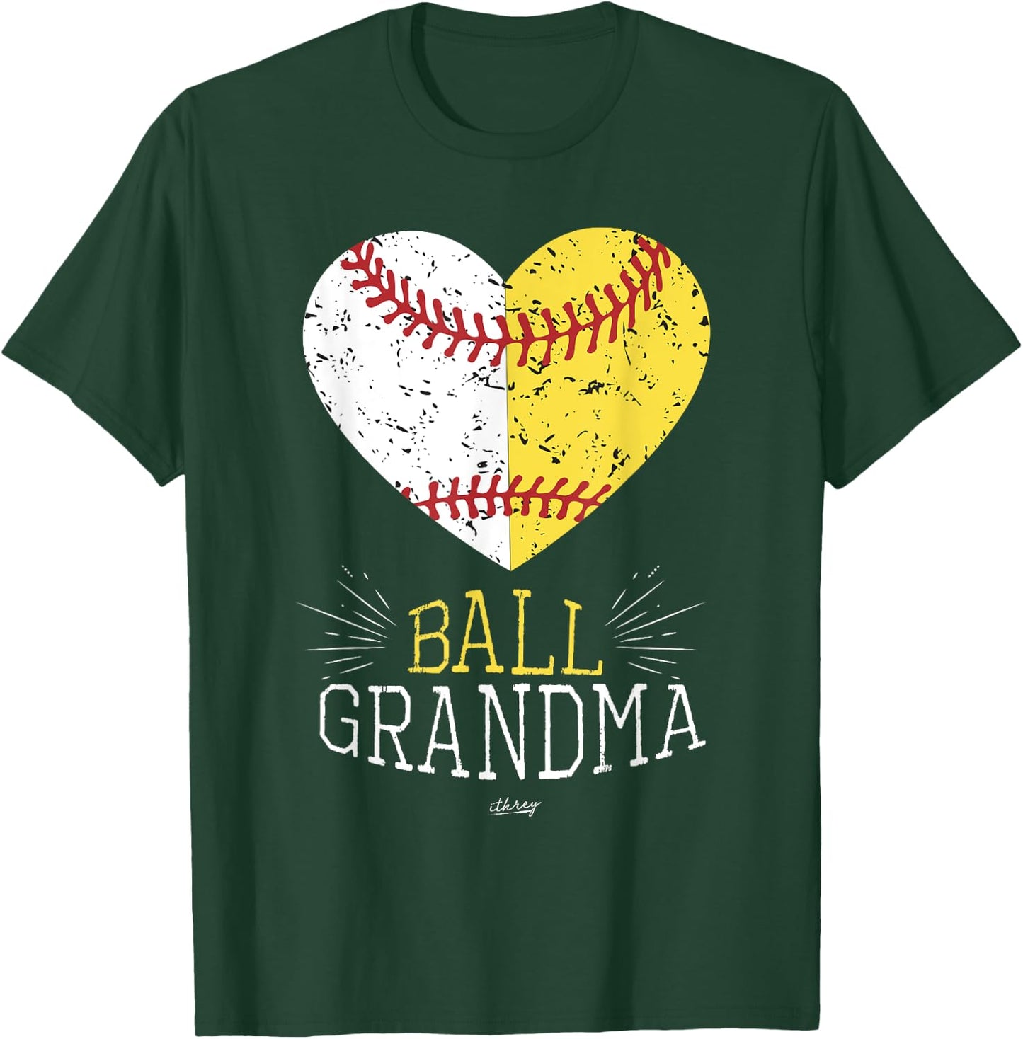 Cute Mom Funny Baseball T Shirt Ball Grandma Softball Gifts T-Shirt - T-Shirt | Forest