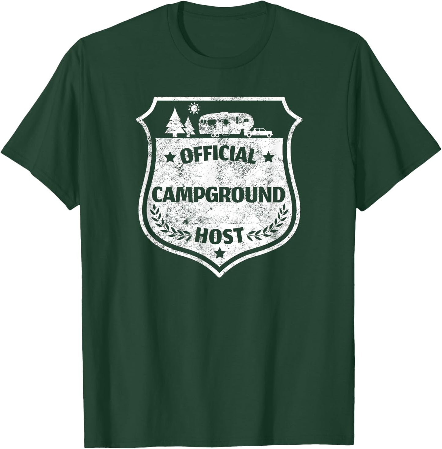 Official Campground Host Shirt Camping Volunteer RV Camper T-Shirt - T-Shirt | Forest