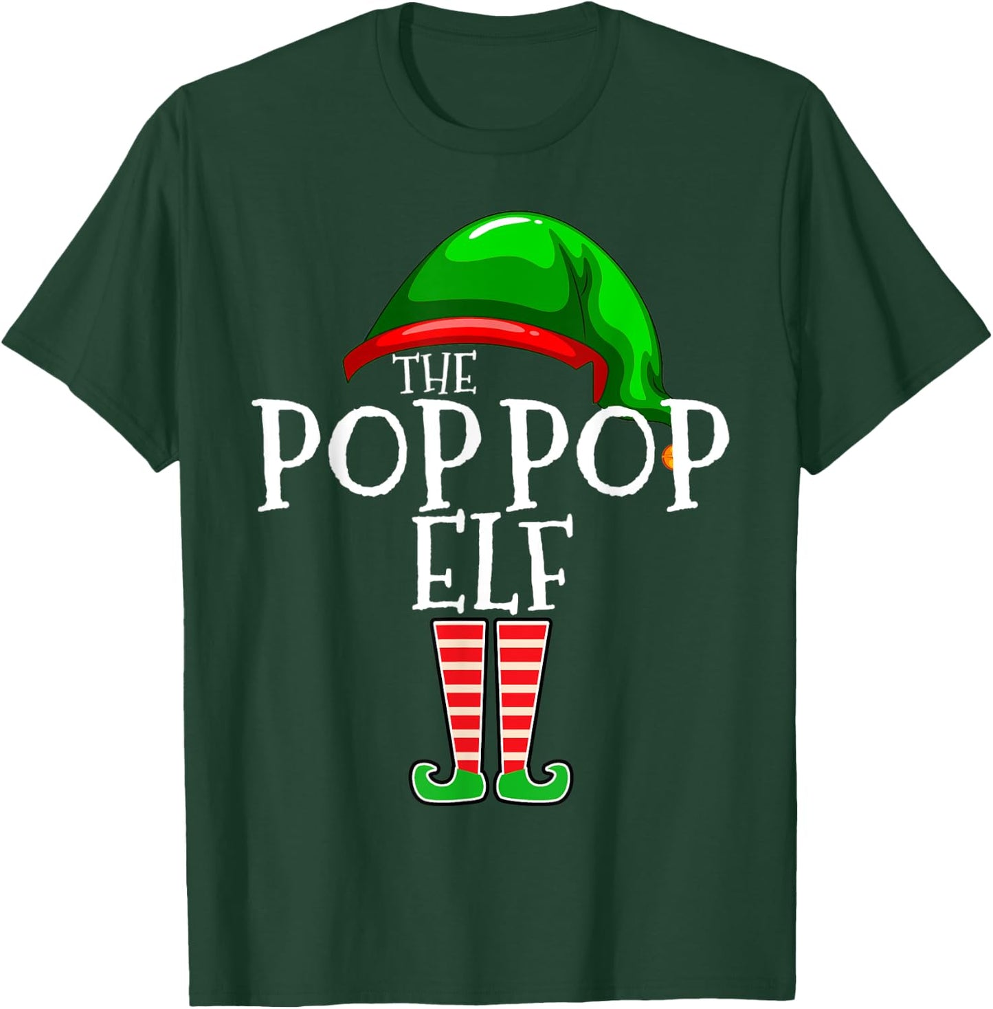 Pop Pop Elf Group Matching Family Christmas Gift Grandpa Set T-Shirt - T-Shirt | Forest