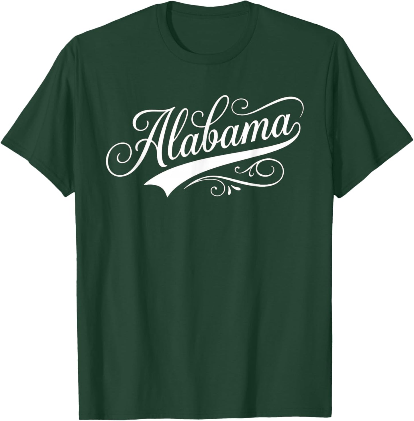 Vintage Alabama Script Swoosh Classic State Pride T-Shirt - T-Shirt | Forest