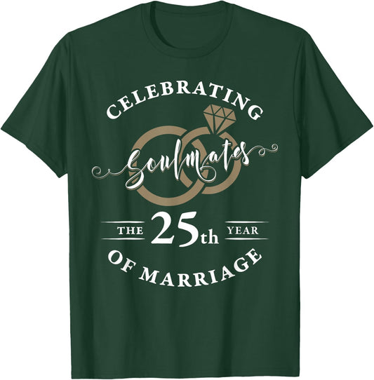 25th Wedding Anniversary Married Wife Husband Couple T-Shirt - T-Shirt | Forest