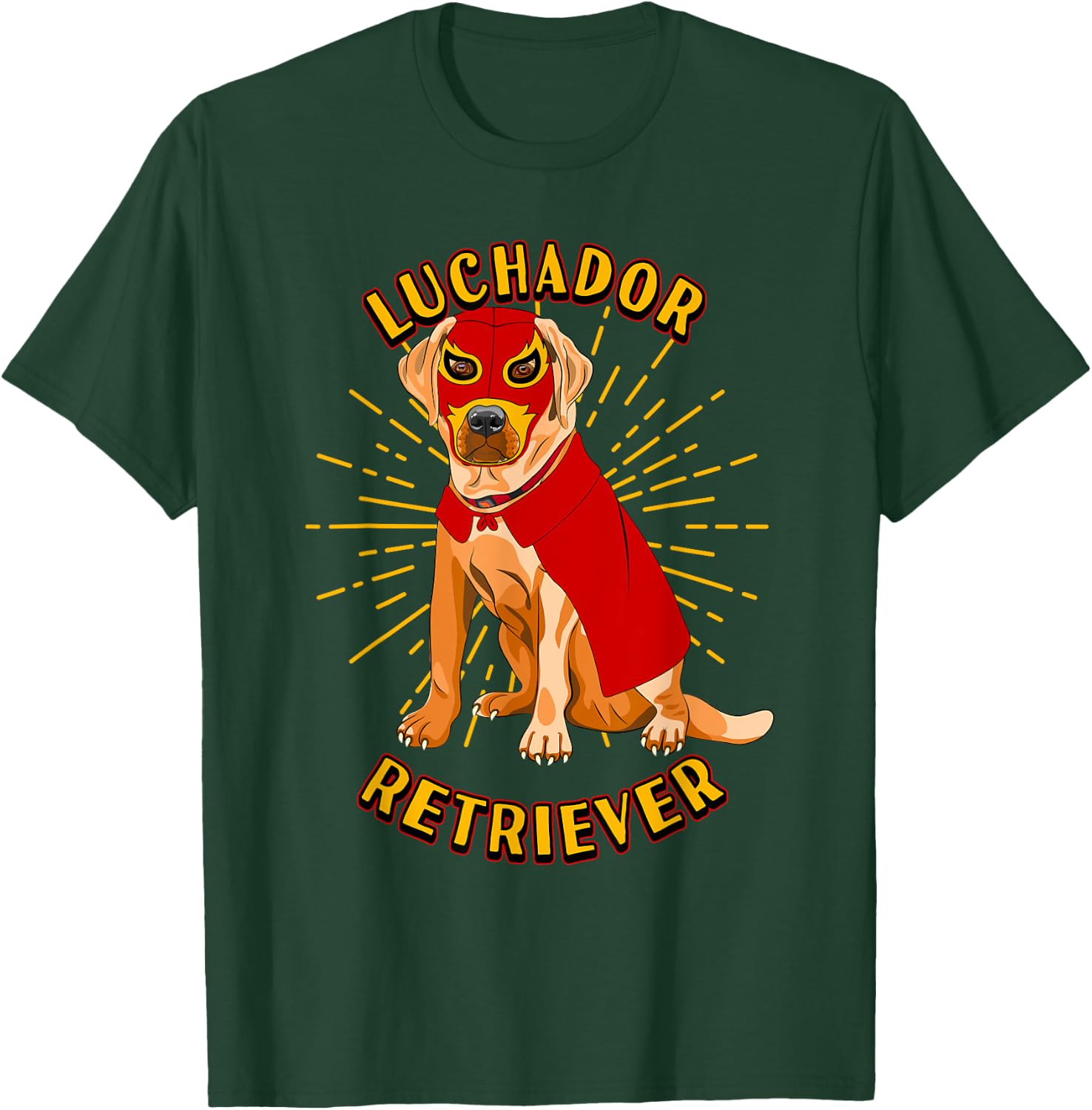 Lucha Libre Dog Wears Luchador Wrestling Mask Men Women Girls Kids T-Shirt - T-Shirt | Forest
