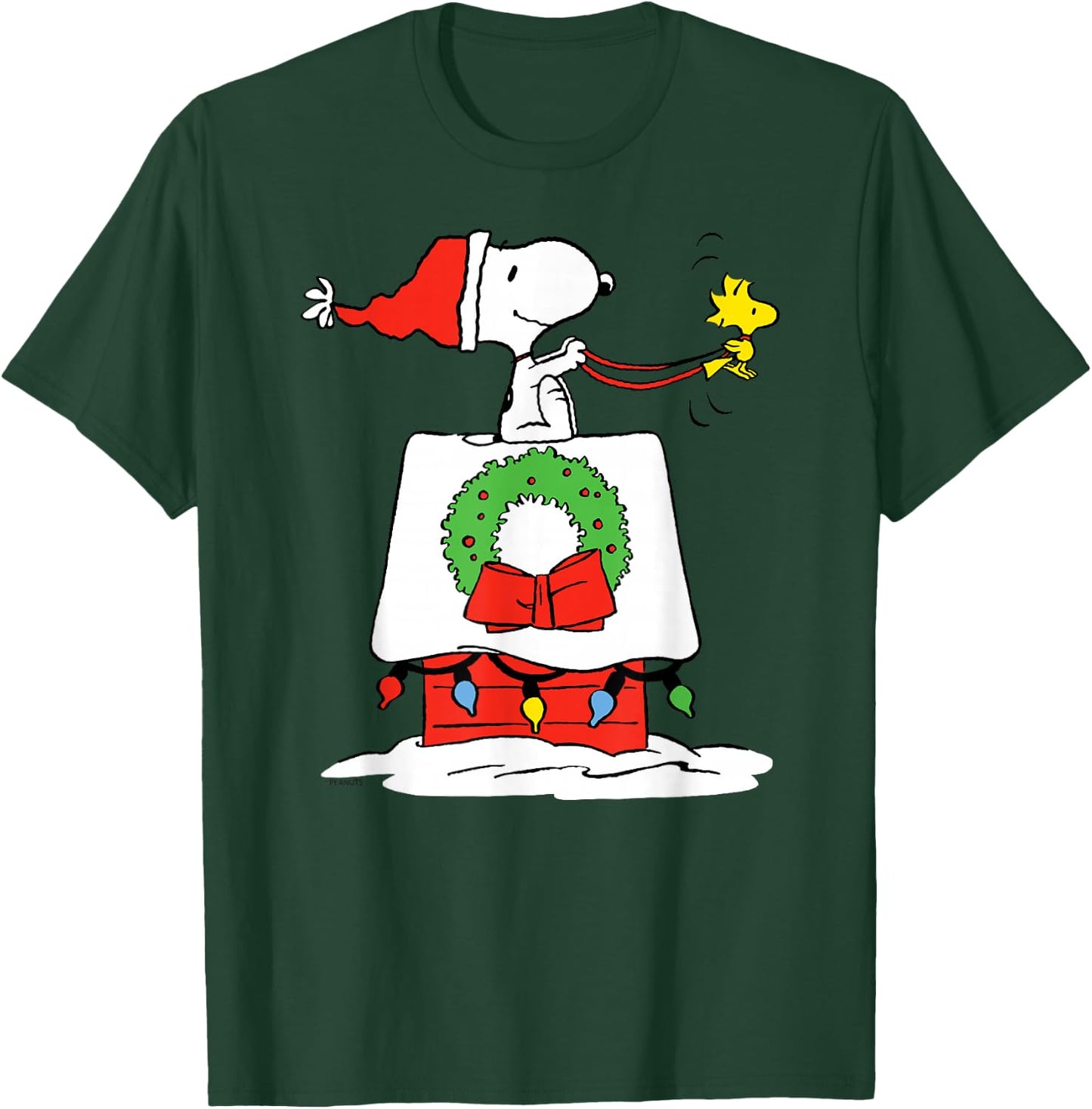 Peanuts Holiday Snoopy's Doghouse Sleigh T-Shirt - T-Shirt | Forest