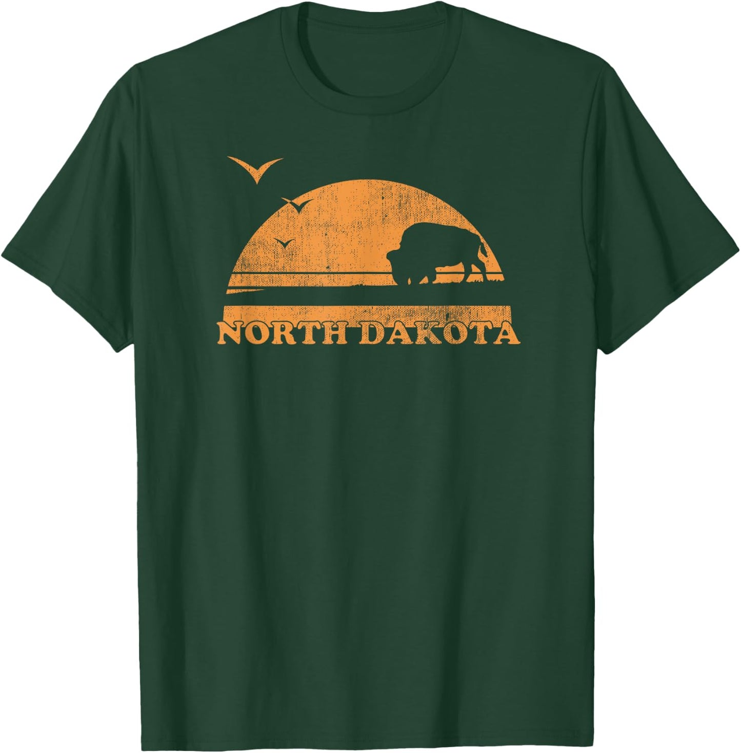 Vintage North Dakota 70s 80s Sunrise - ND Distressed T-Shirt - T-Shirt | Forest