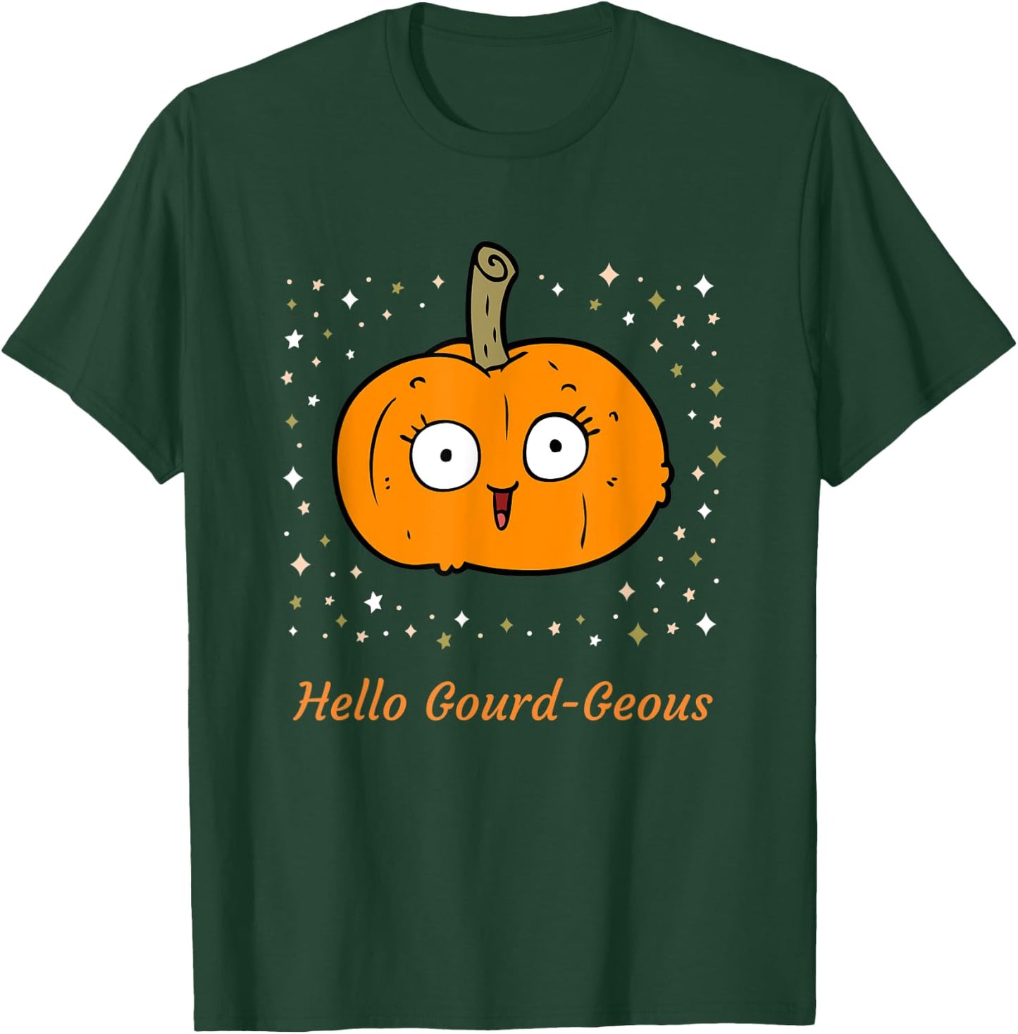 Cute Halloween Pumpkin Hello Gourd-Geous Costume Funny Gift T-Shirt - T-Shirt | Forest