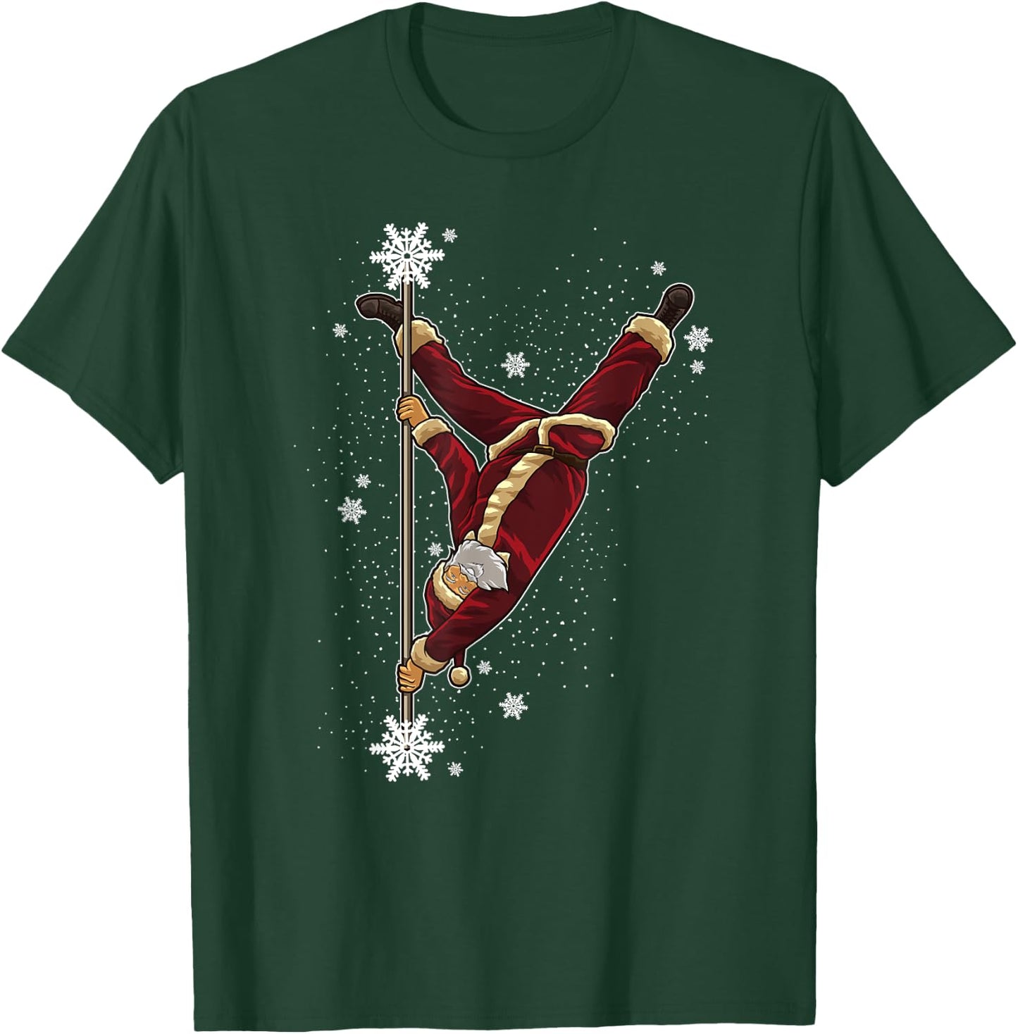 Pole Dance Santa Claus - Pole Fitness During Xmas Time T-Shirt - T-Shirt | Forest
