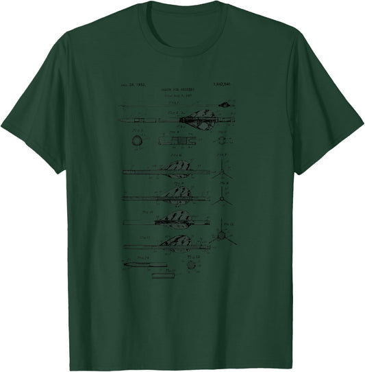 Archery Compound Bow Arrow Hunting Design - Vintage - -Adults, -Kids - Grey - Small - Short Sleeve - Classic Fit - Cotton 90%, Polyester 10% T-Shirt - T-Shirt | Forest