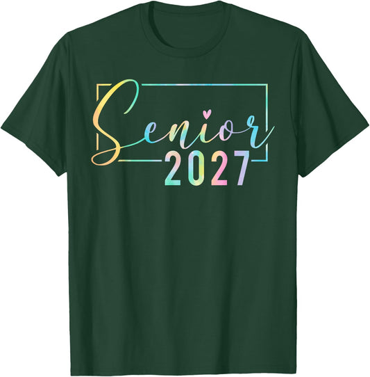 Senior 2027 Vintage High School Graduation Class of 2027 T-Shirt - T-Shirt | Forest