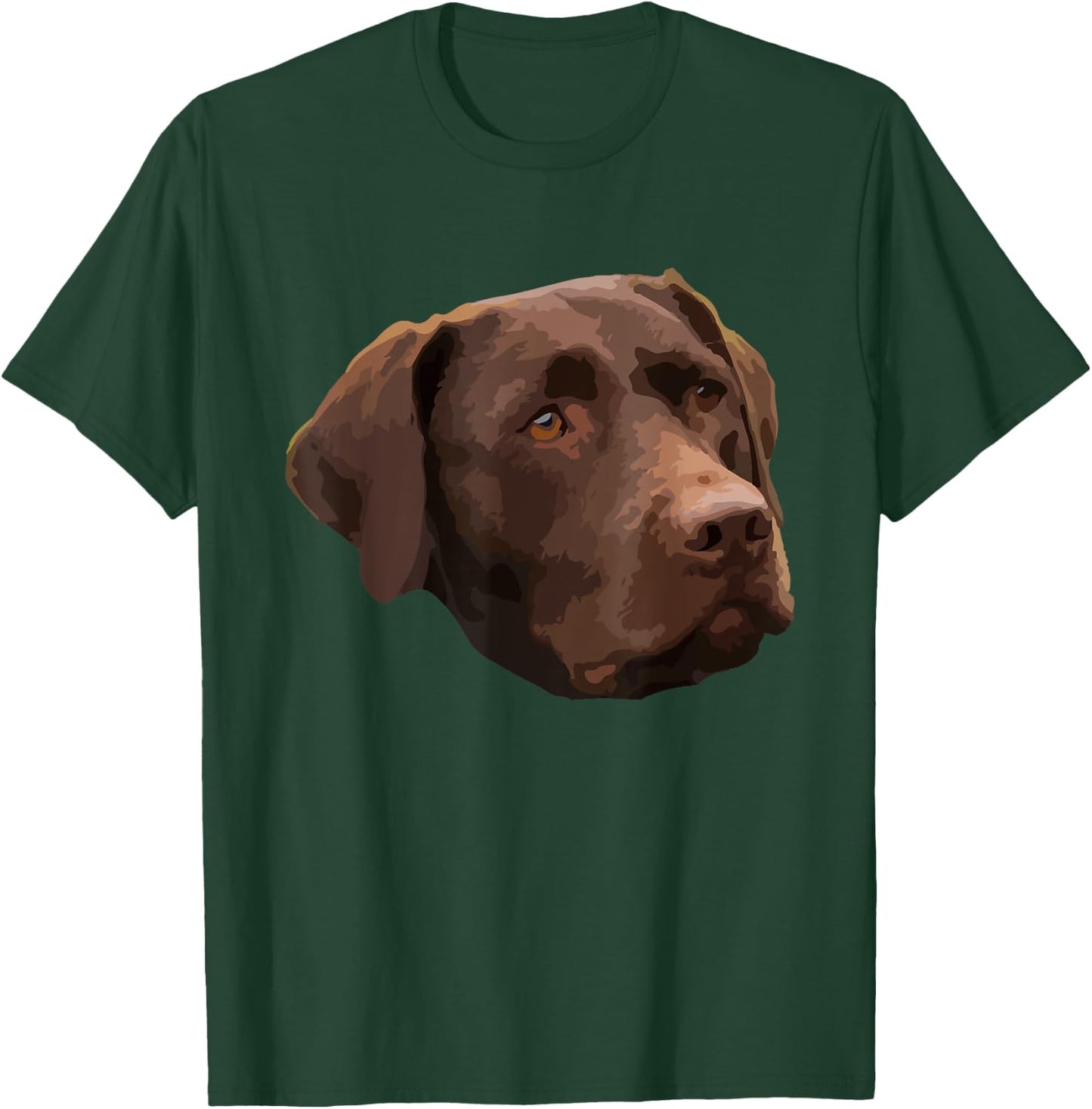 Funny Chocolate Lab | Labrador Retriever Dog Head Women Girls Kids T-Shirt - T-Shirt | Forest