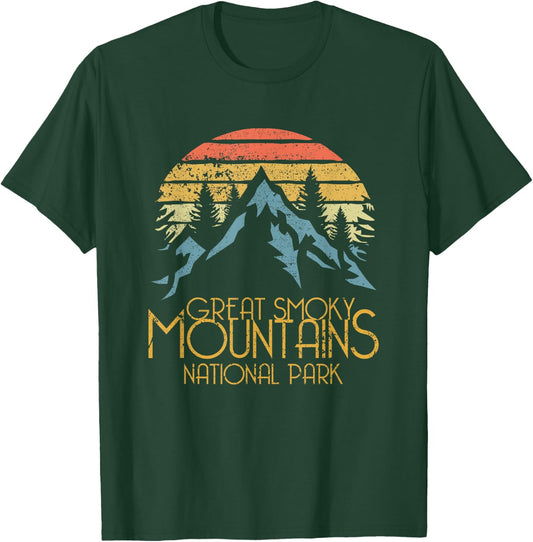 Vintage Great Smoky Mountains National Park Retro T Shirt T-Shirt - T-Shirt | Forest