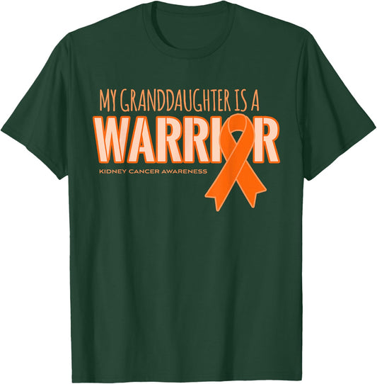 My Granddaughter is a Warrior - Kidney Cancer Awareness T-Shirt - T-Shirt | Forest