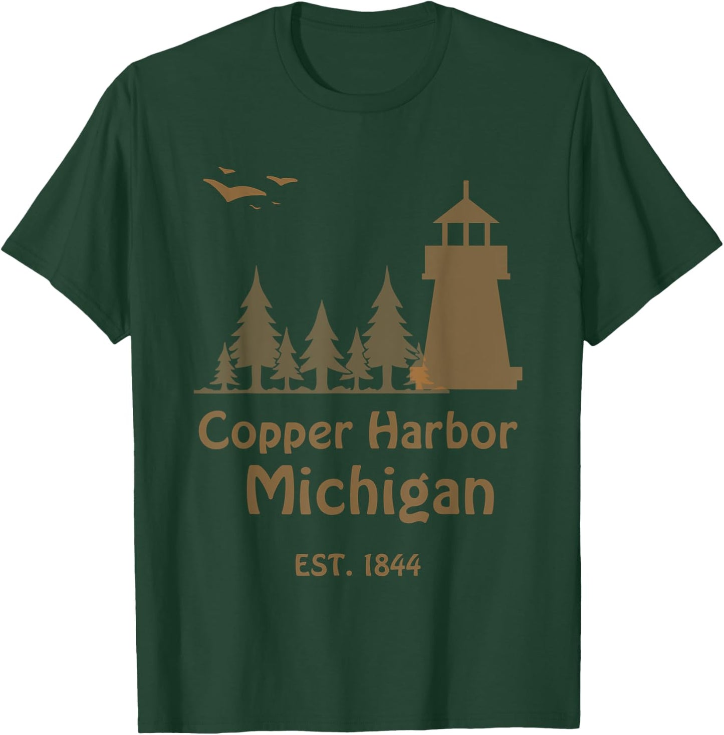 Summer in Copper Harbor Michigan Travel Apparel Men Women T-Shirt - T-Shirt | Forest