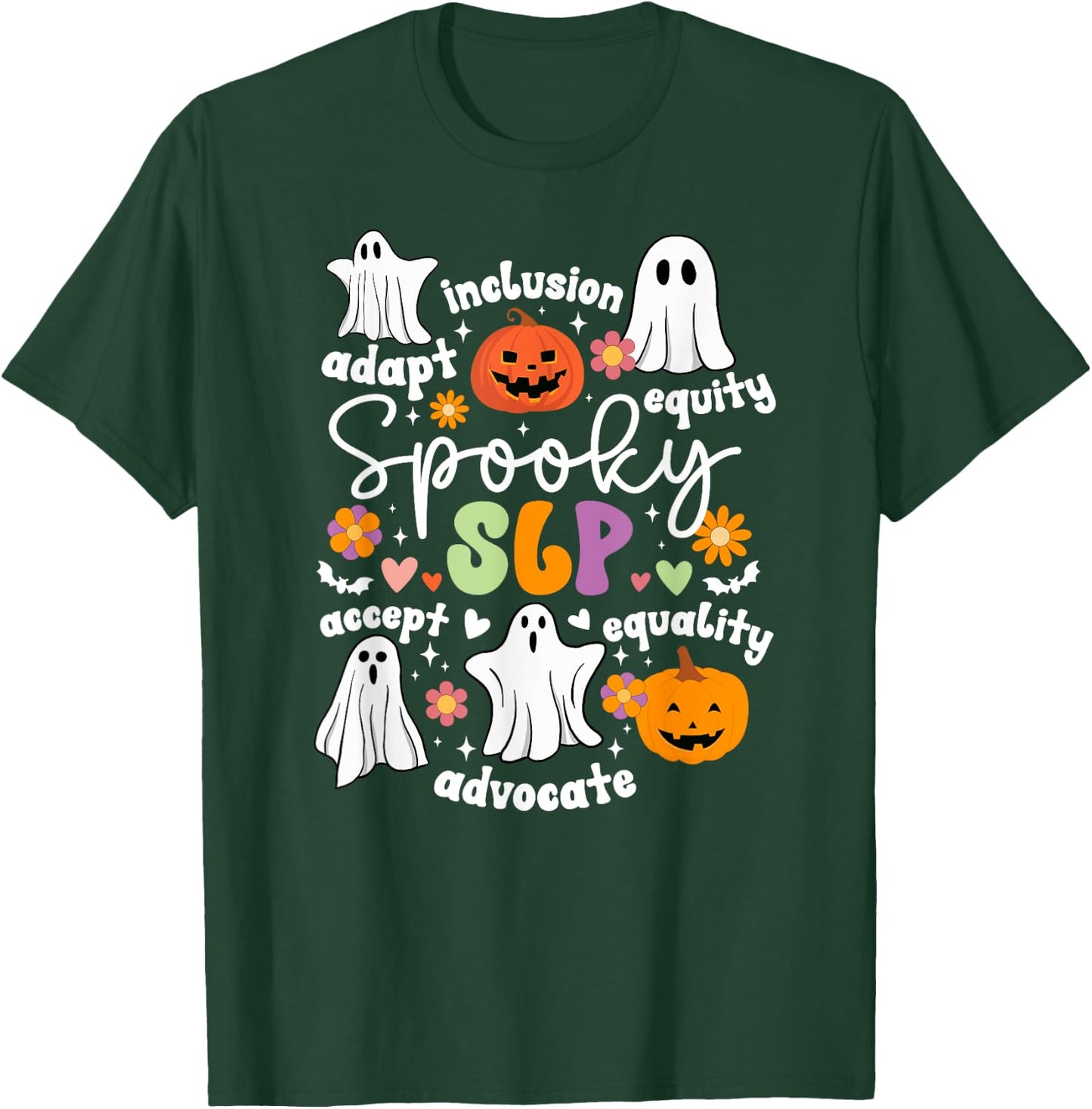 Spooky SLP Halloween Speech Language Pathologist Groovy T-Shirt - T-Shirt | Forest
