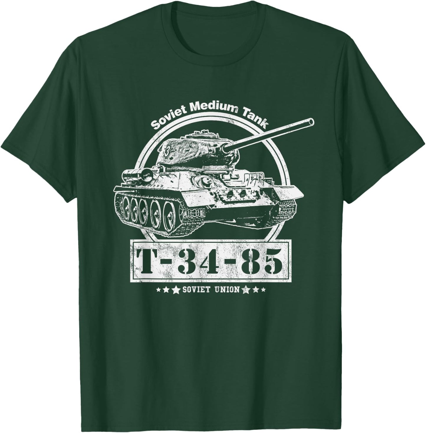 T-34-85 Soviet WW2 Tank T-Shirt - T-Shirt | Forest