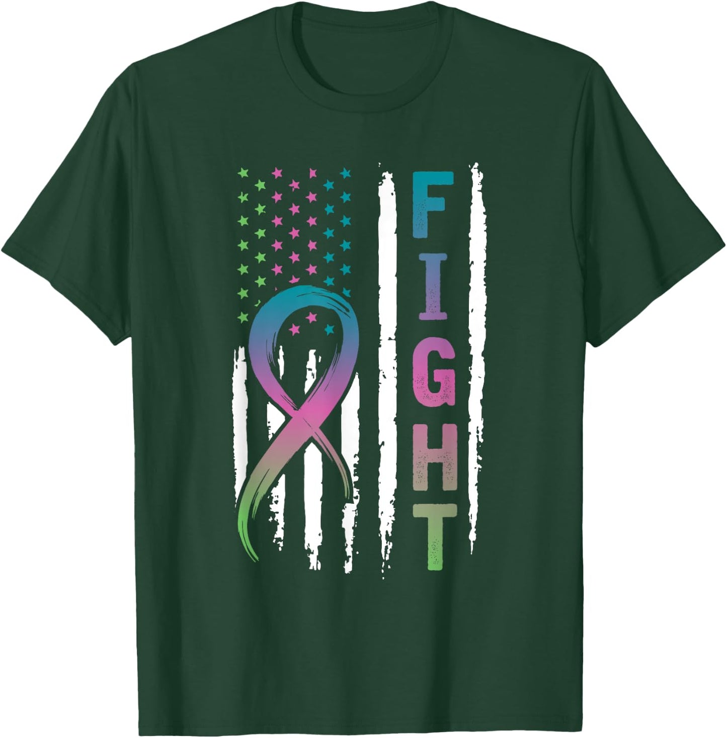 Distressed American Flag Metastatic Breast Cancer Men T-Shirt - T-Shirt | Forest