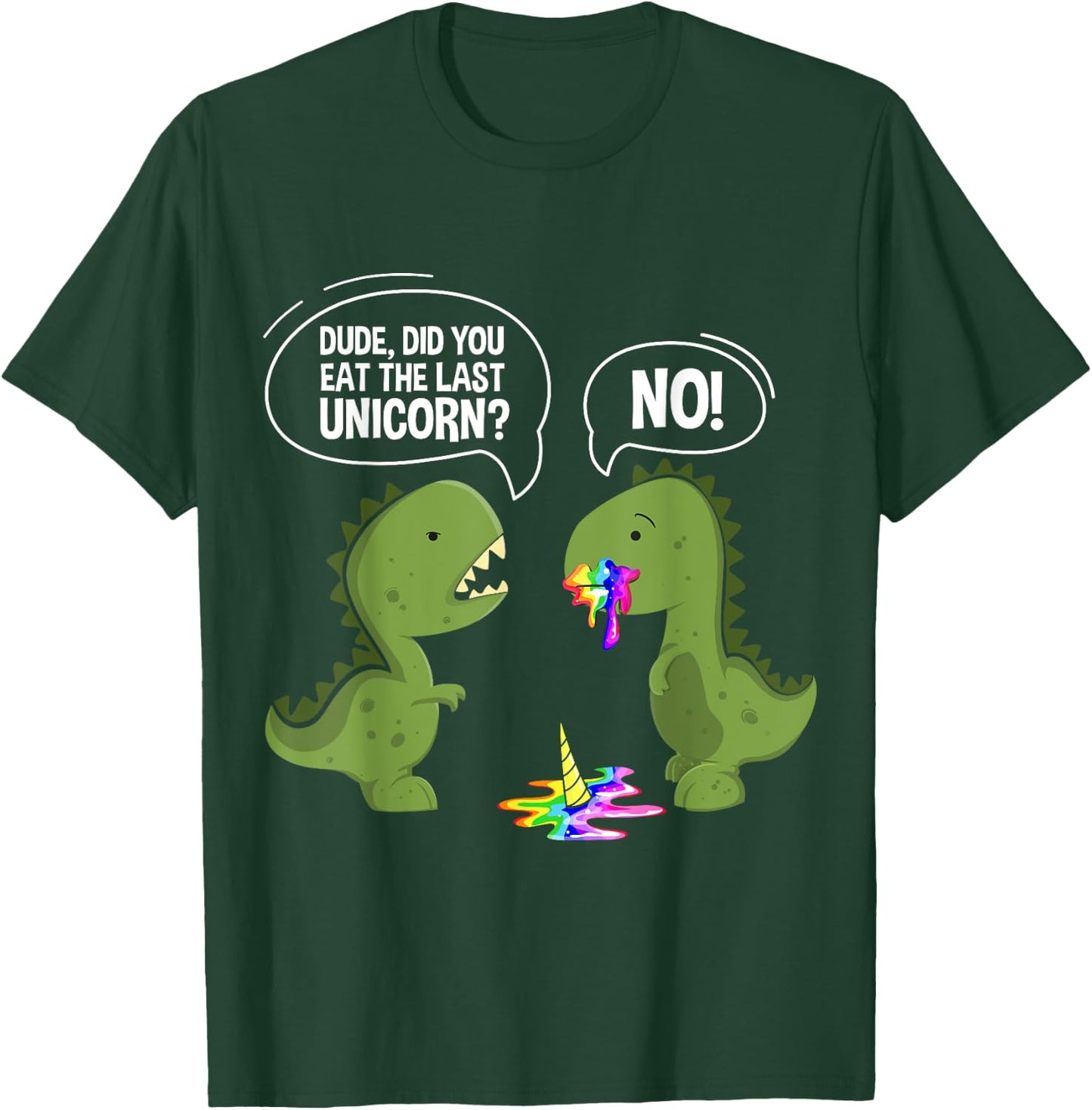Funny Dinosaur Unicorn Dude Did You Eat The Last Unicorn Black -Kids T-Shirt - T-Shirt | Forest