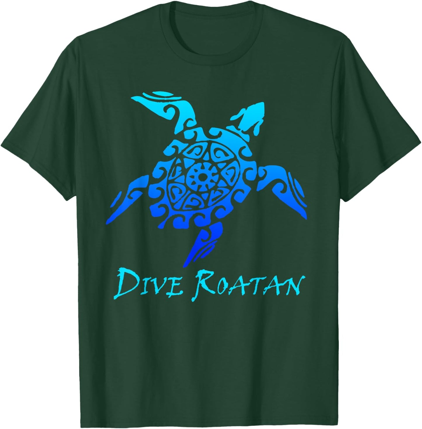 Dive Roatan, Honduras Vintage Tribal Turtle Vacation T-Shirt - T-Shirt | Forest