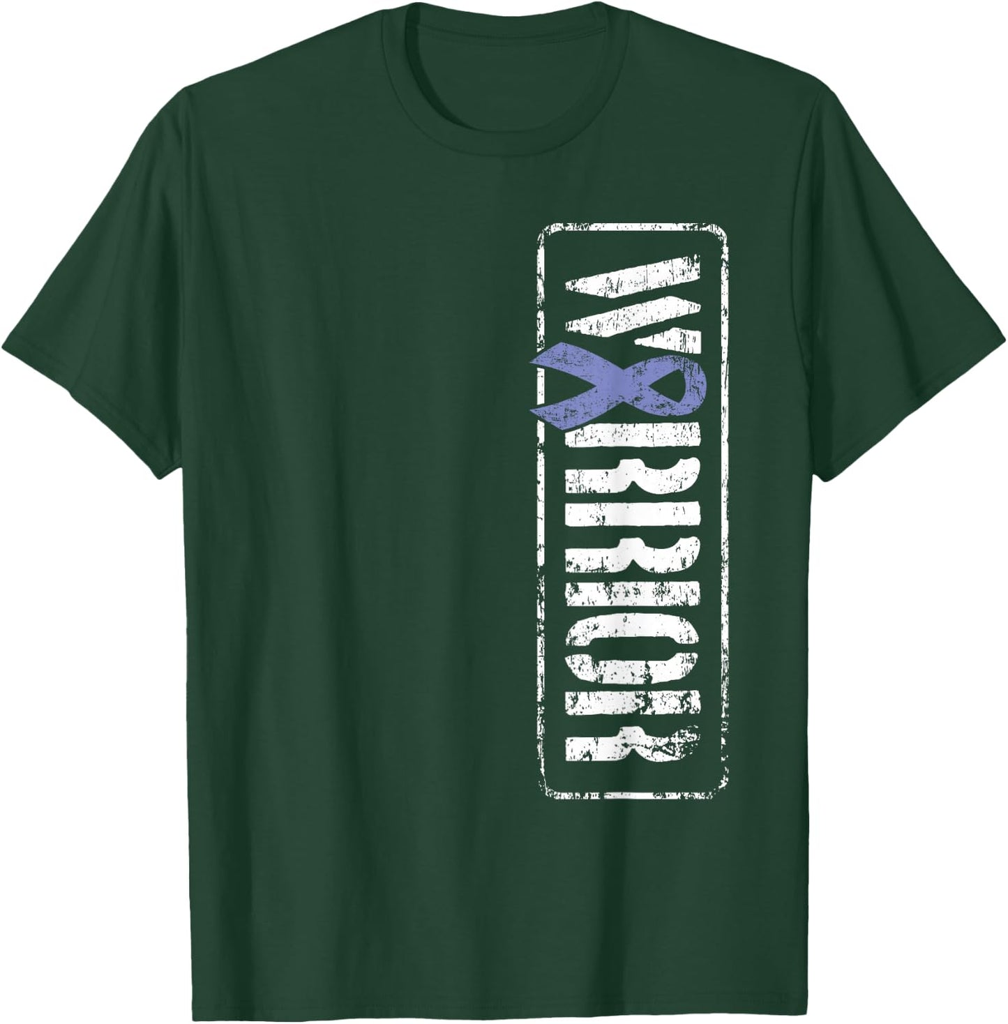 Esophageal Cancer Warrior - Military-Style Awareness Ribbon T-Shirt - T-Shirt | Forest