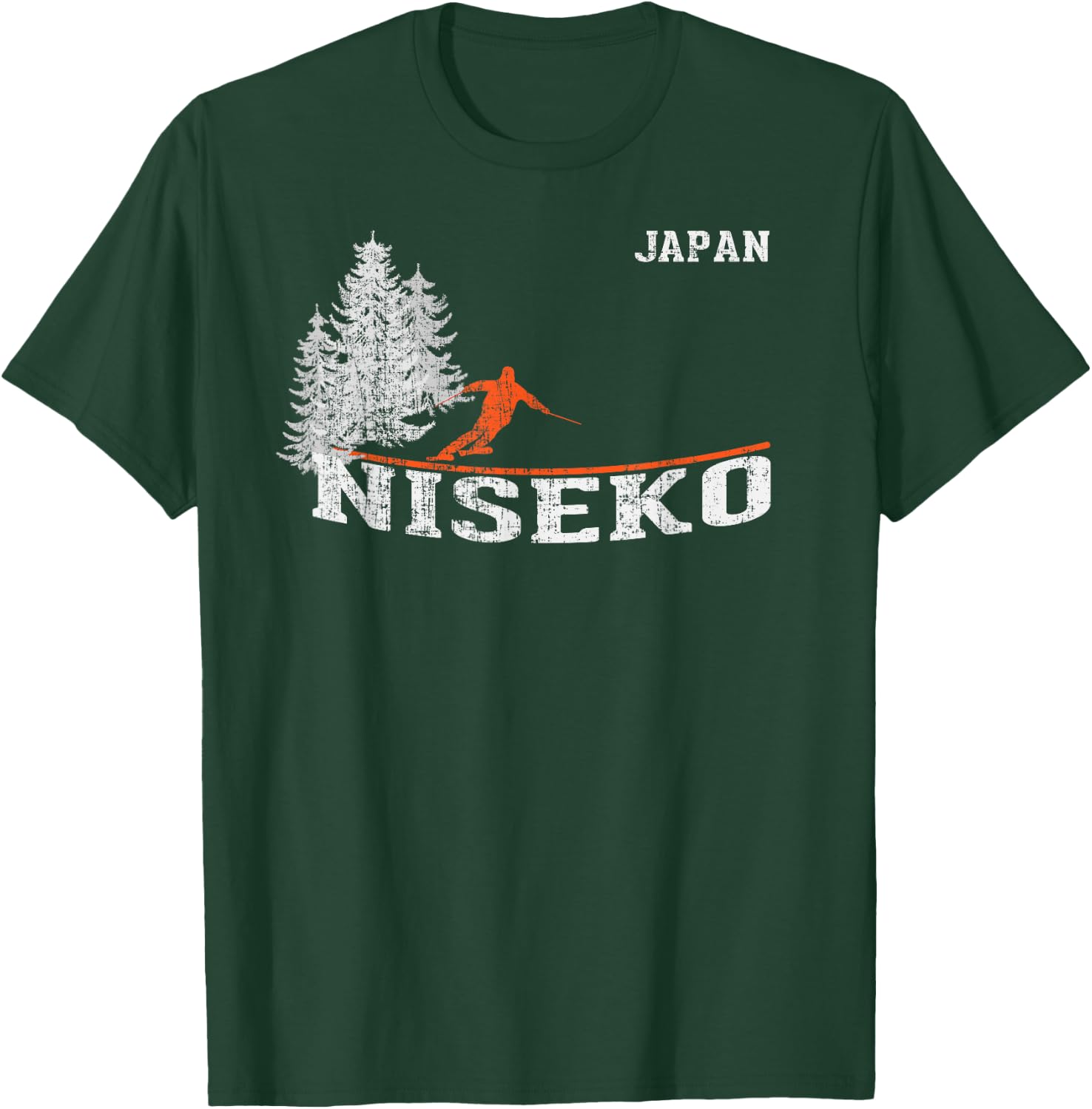 1980s Style Niseko Japan Vintage Skiing T-Shirt - T-Shirt | Forest