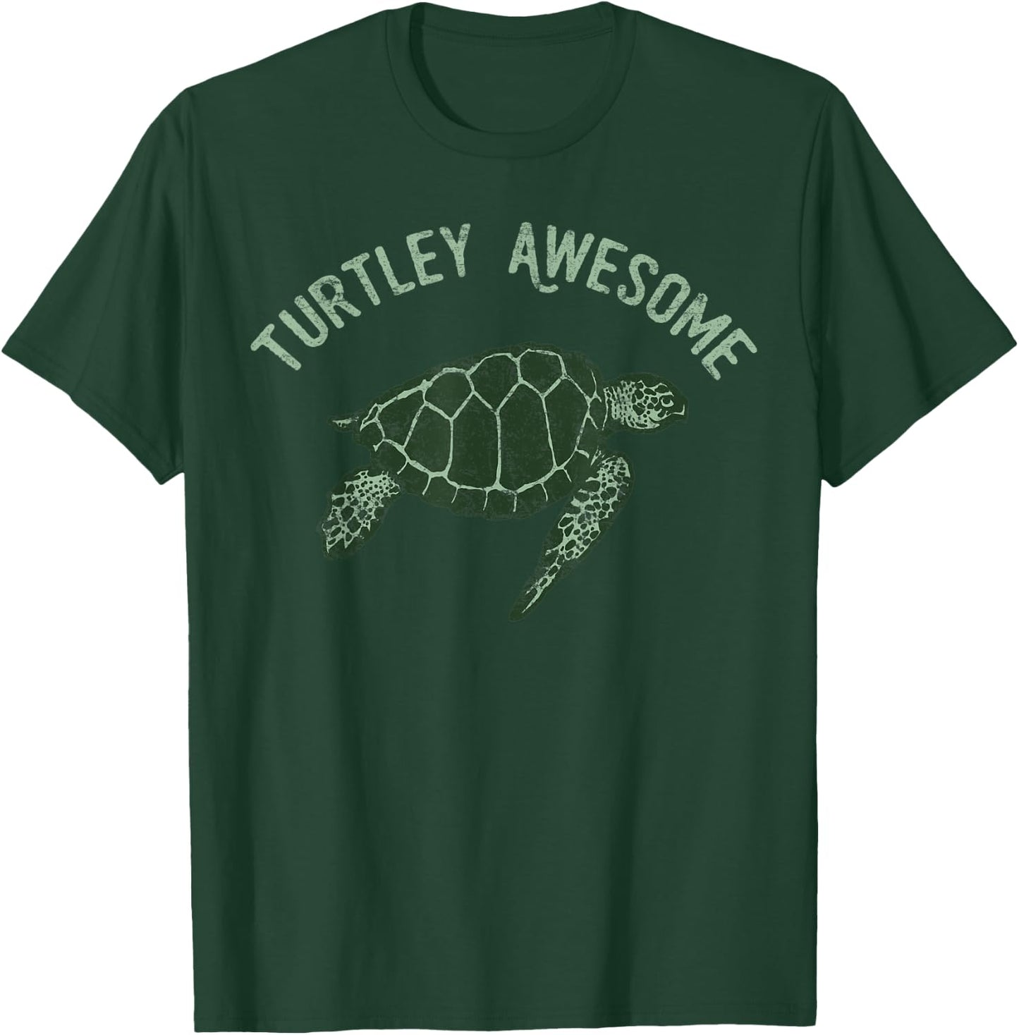 Cool Turtle Shirt Shop Turtley Awesome - Funny Turtle Pun - Blue, Small T-Shirt - T-Shirt | Forest
