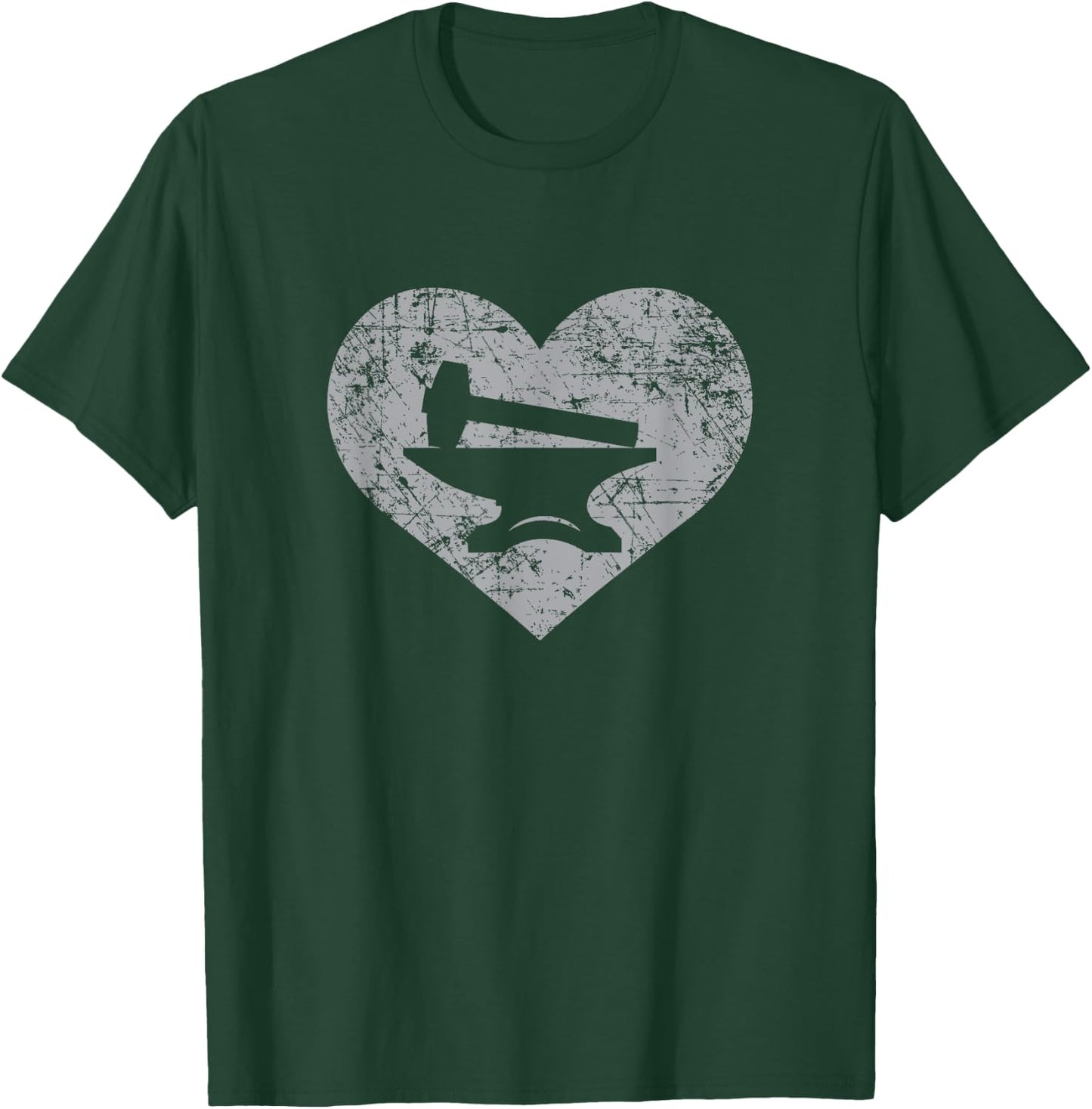 I Love Blacksmithing Shirt, Blacksmith Heart Gift T-Shirt - T-Shirt | Forest