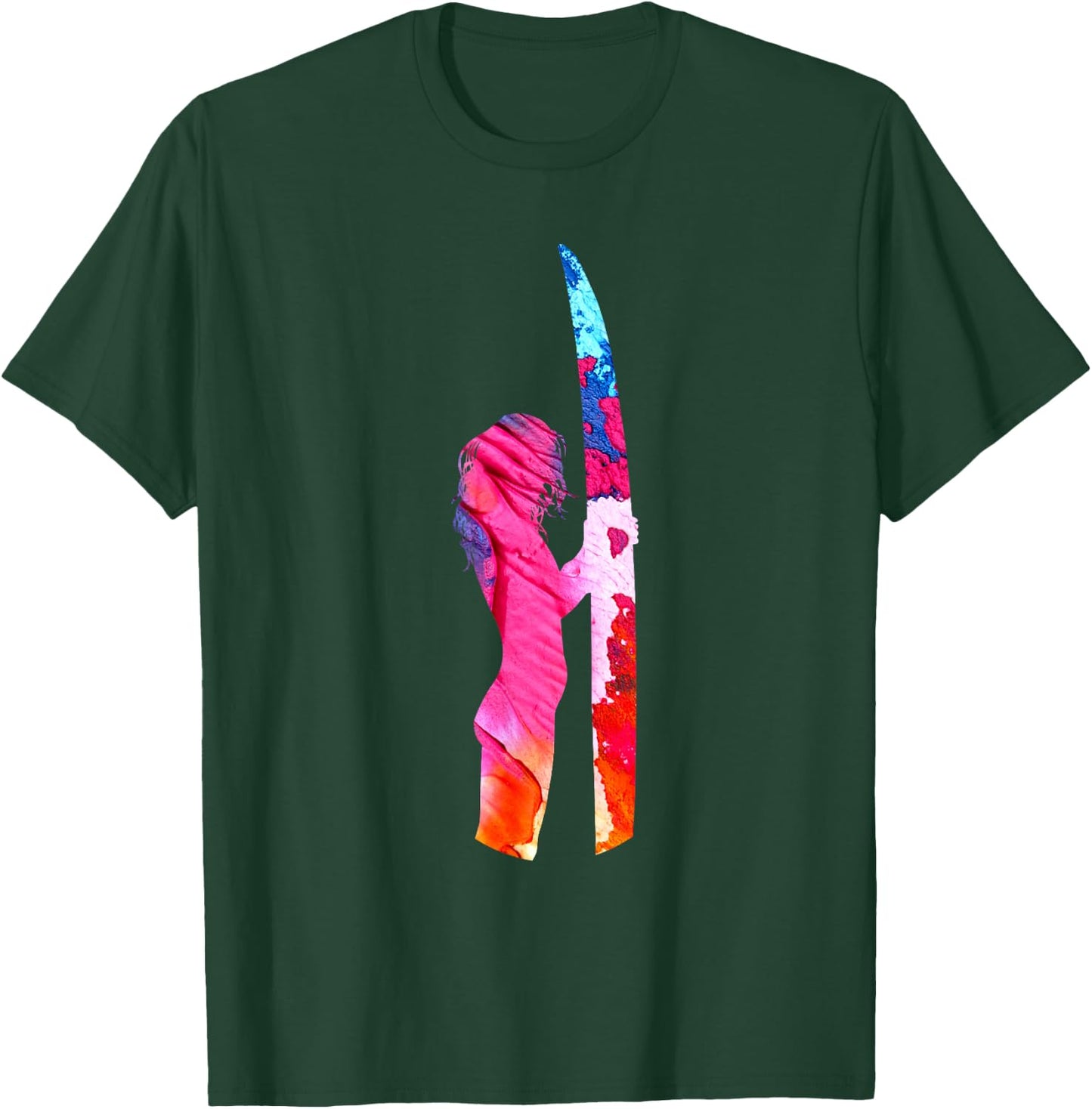 Surf Girl Pastel Watercolor Cute Surfing Female Surfer T-Shirt - T-Shirt | Forest