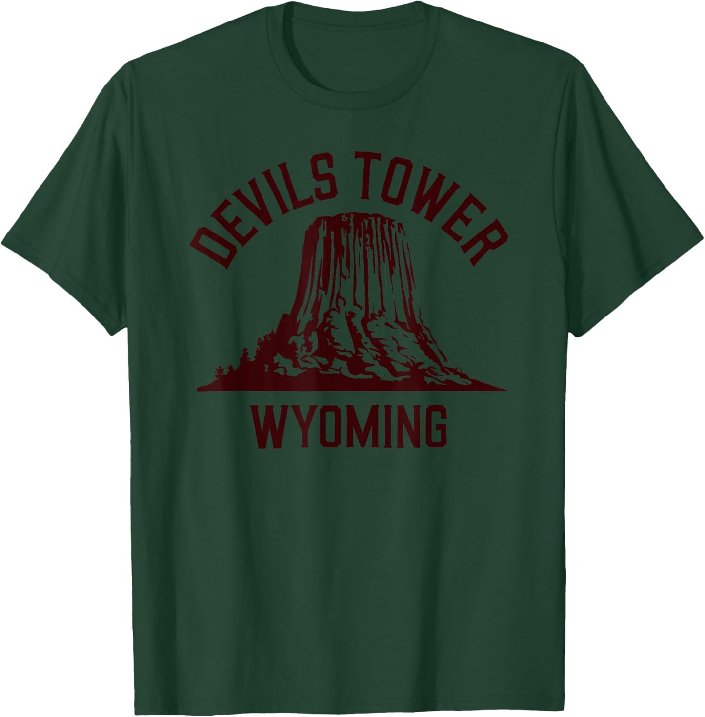 Retro Devils Tower National Monument Wyoming Camp Souvenir T-Shirt - T-Shirt | Forest