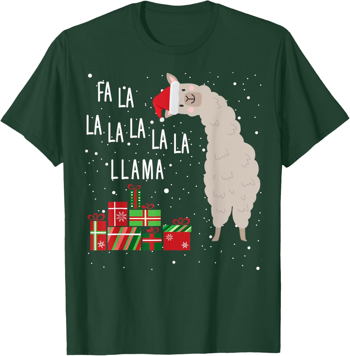 Fa La La Llama Funny Llama Christmas T-Shirt - T-Shirt | Forest