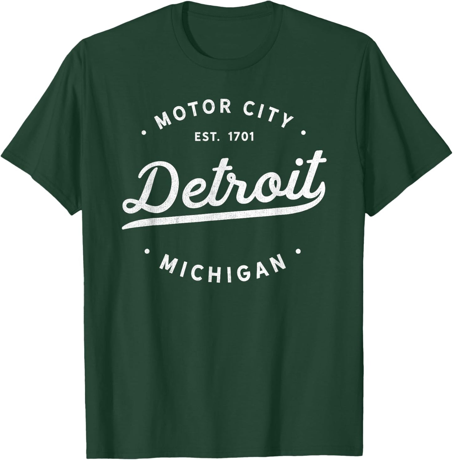 Classic Retro Vintage Detroit Michigan Motor City T-Shirt - T-Shirt | Forest