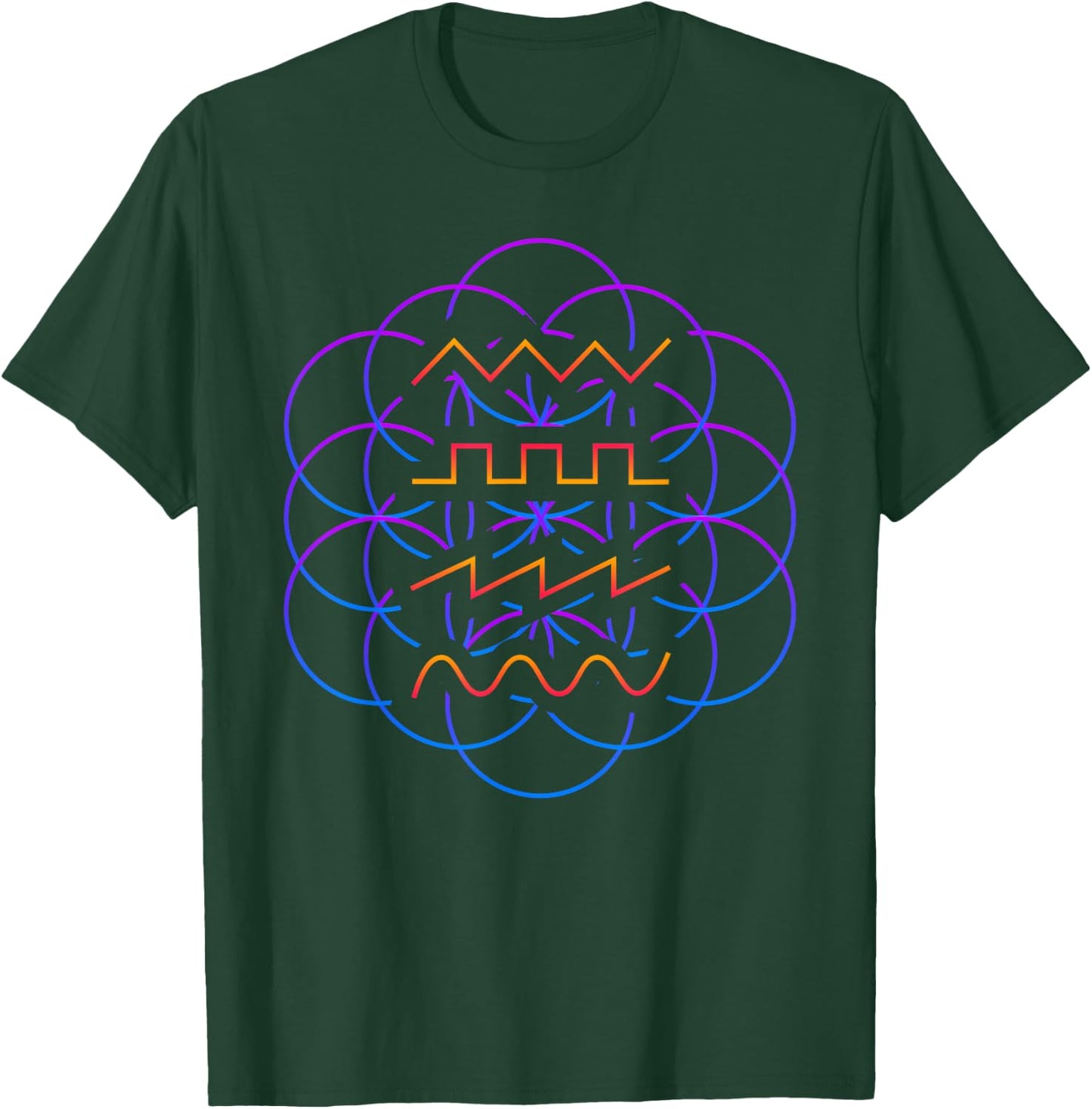 Psychedelic Audio Waveform Synthesizer T-Shirt - T-Shirt | Forest