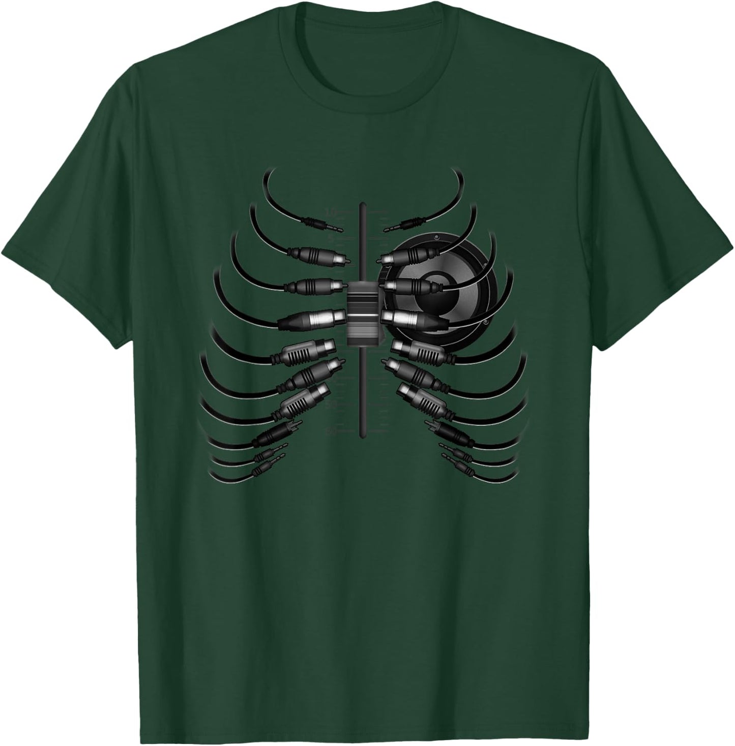 Sound Engineer Rib Cage Wired For Sound T-Shirt - T-Shirt | Forest