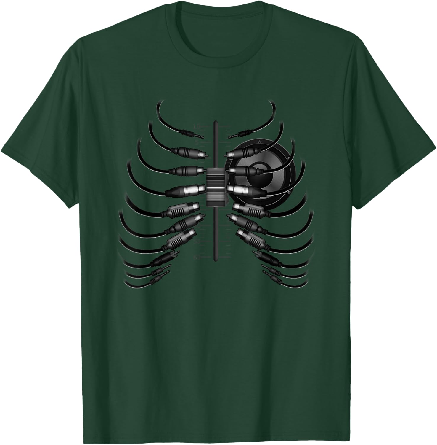 Sound Engineer Rib Cage Wired For Sound T-Shirt - T-Shirt | Forest