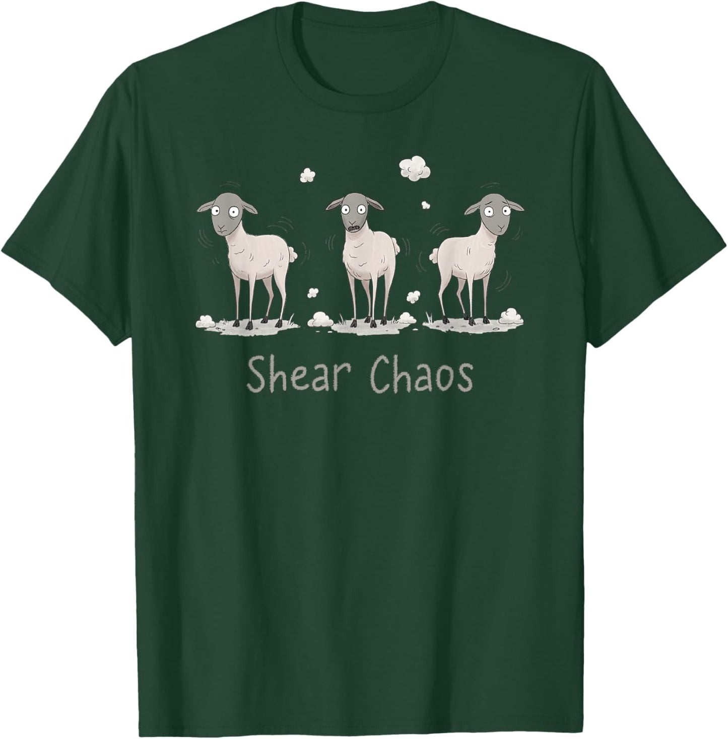 Shear Chaos Livestock Lamb Farmer Wool Farming T-Shirt - T-Shirt | Forest