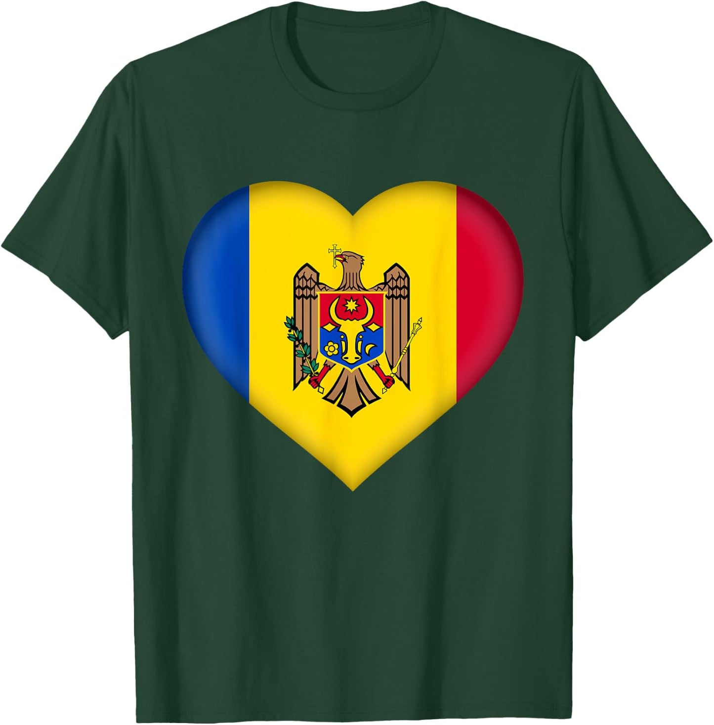 I Love Moldova | Moldovan Flag Heart Outfit T-Shirt - T-Shirt | Forest