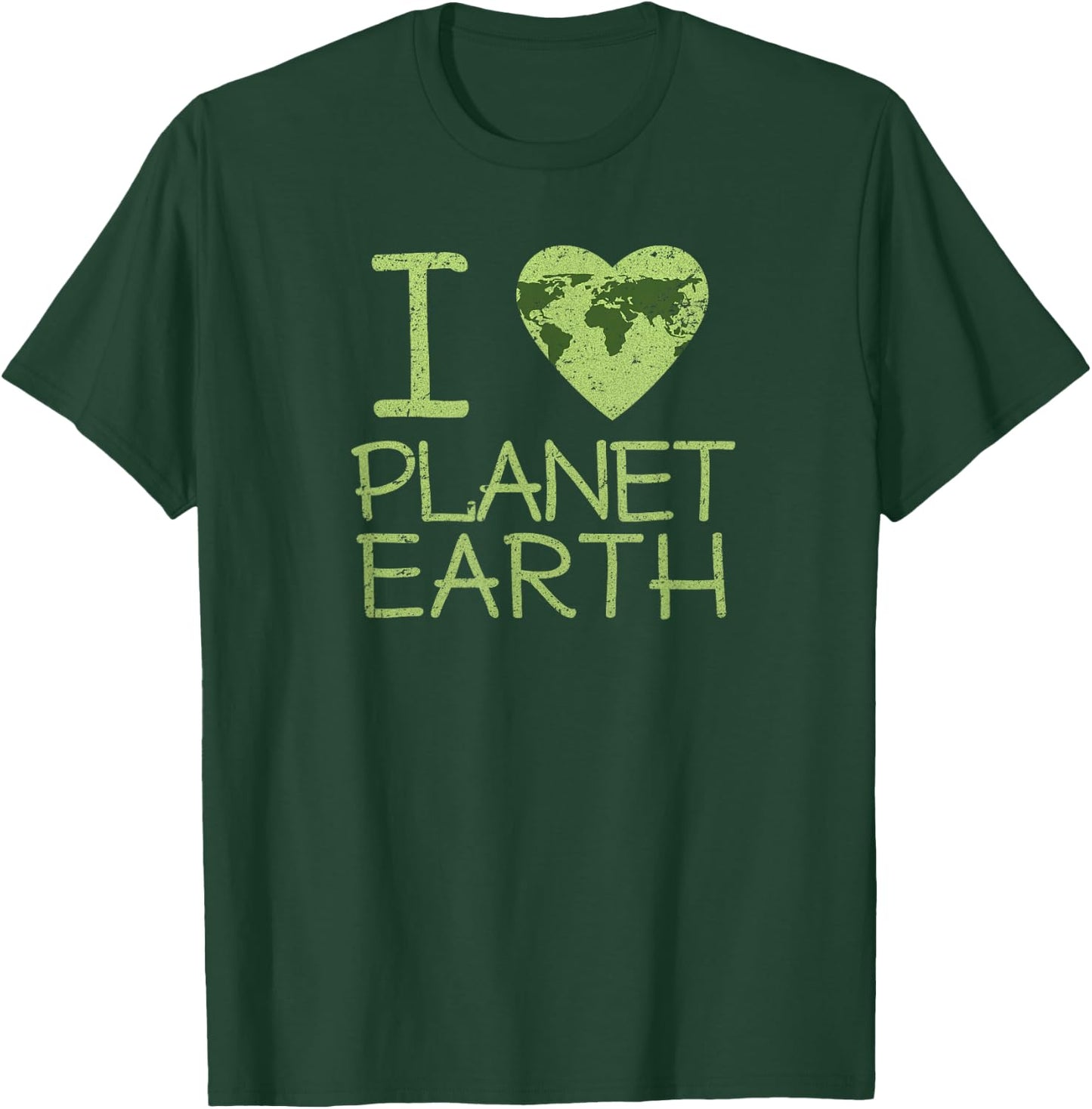 I Love Heart Planet Earth Globe T Shirt T-Shirt - T-Shirt | Forest
