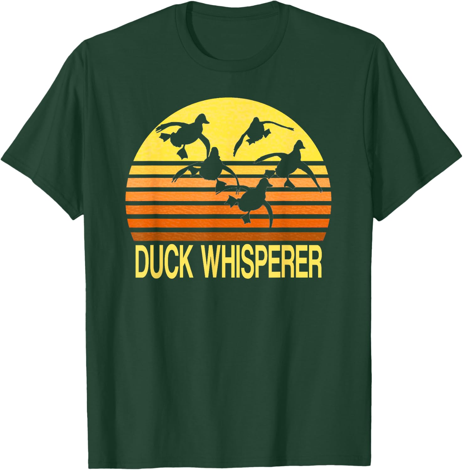 Duck Whisperer Fall Hunter Retro Sun Ducks Autumn Sky Gift 2 T-Shirt - T-Shirt | Forest
