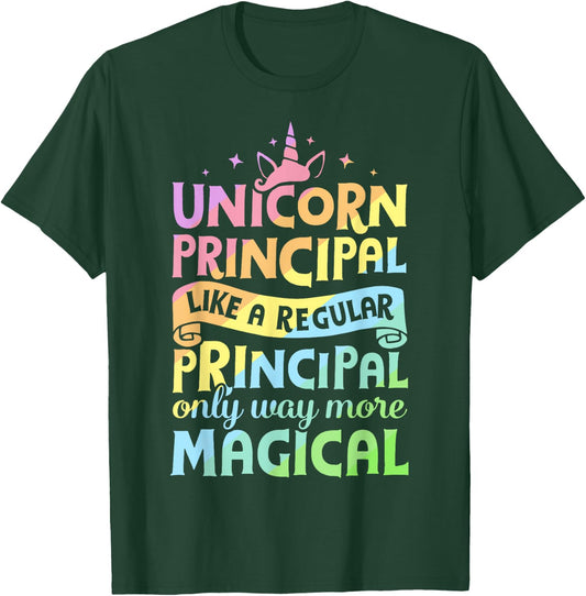 Unicorn Principal Back To School Teacher Appreciation Gifts T-Shirt - T-Shirt | Forest