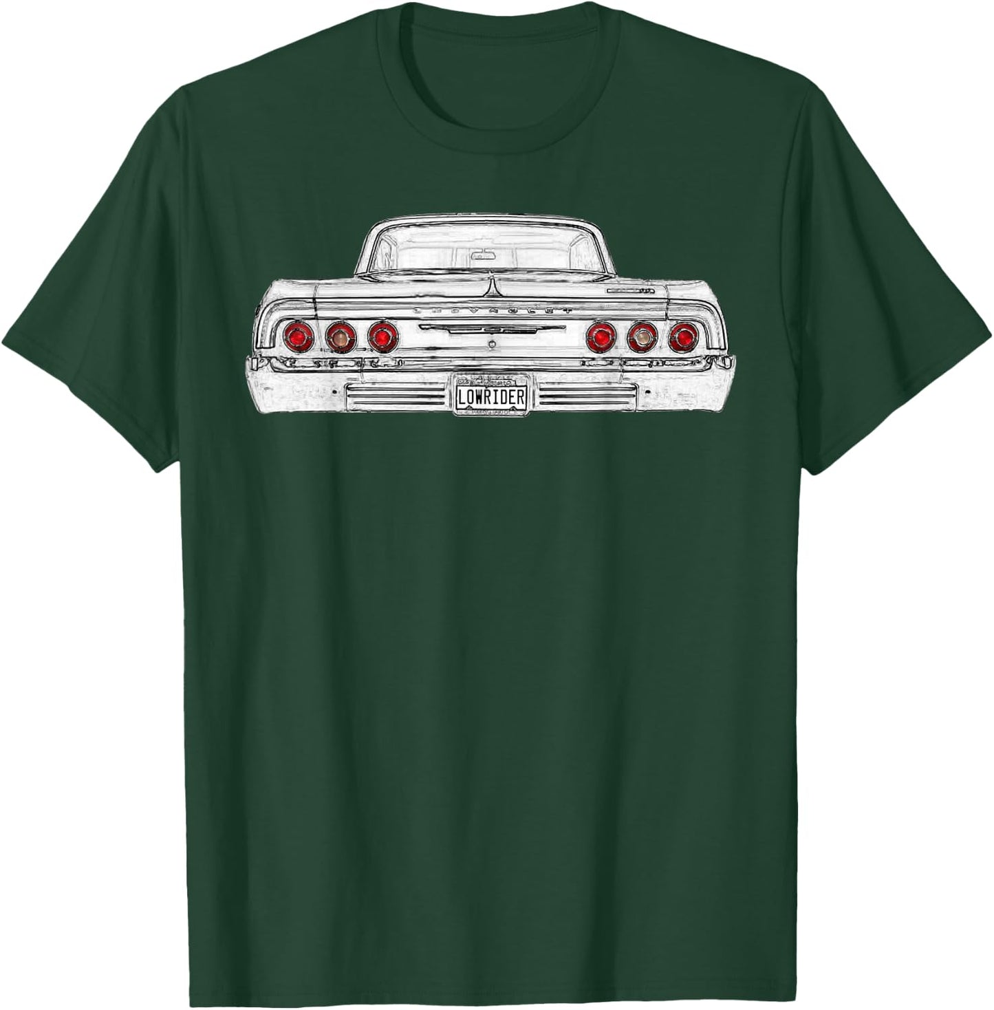 Lowrider 64 Impala Rear Dark Shirt T-Shirt - T-Shirt | Forest