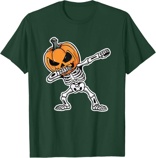 Dabbing Skeleton Jack O Lantern Pumpkin Halloween T-Shirt - T-Shirt | Forest