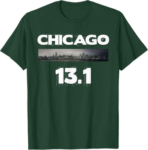 Chicago 13.1 miles Half Marathon Runner Running T-Shirt - T-Shirt | Forest