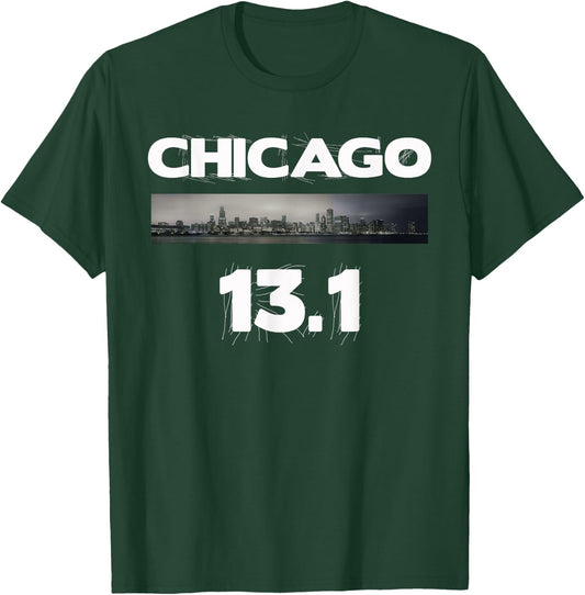 Chicago 13.1 miles Half Marathon Runner Running T-Shirt - T-Shirt | Forest