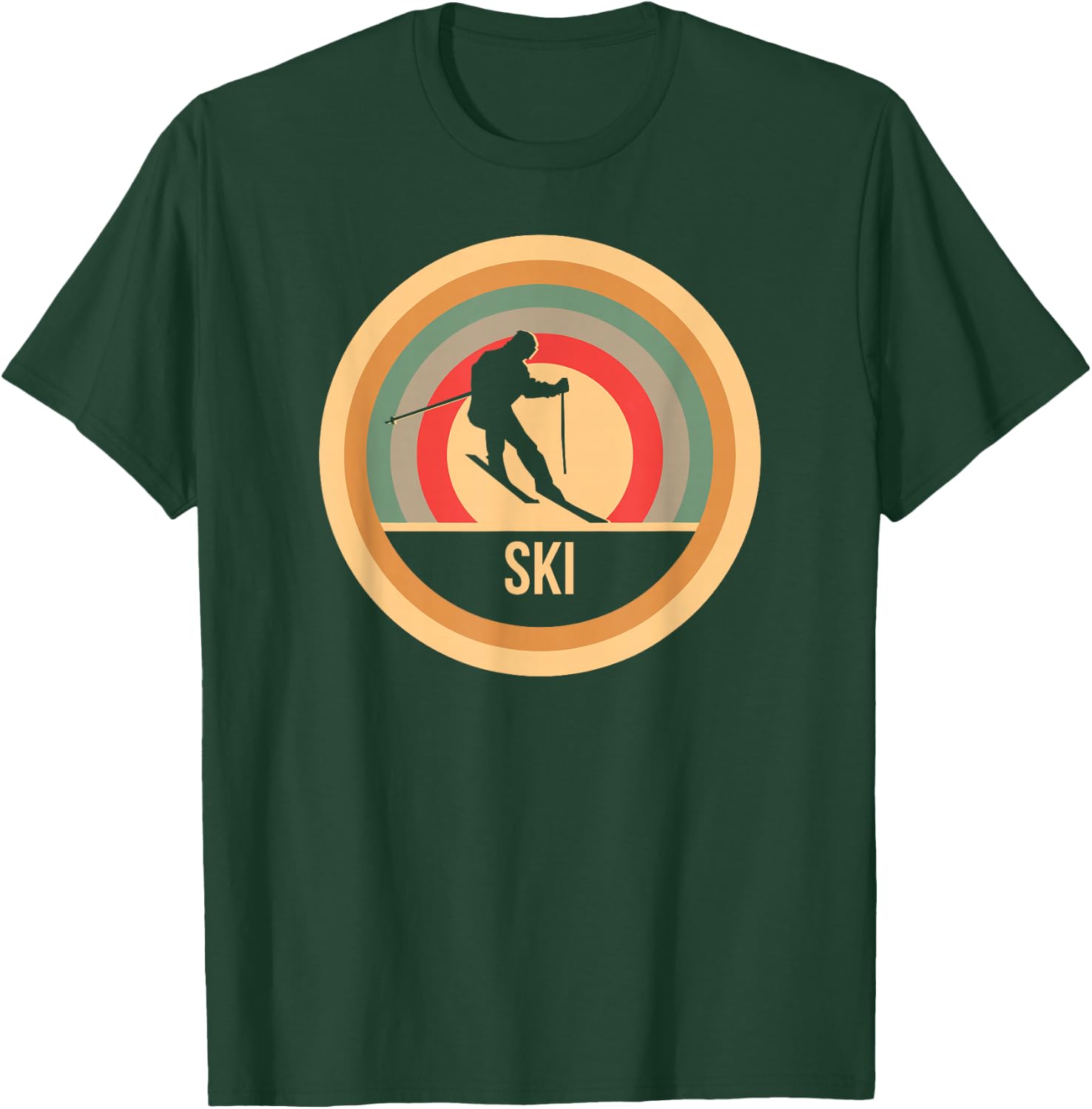 Retro Vintage Skiing - Skier T-Shirt - T-Shirt | Forest