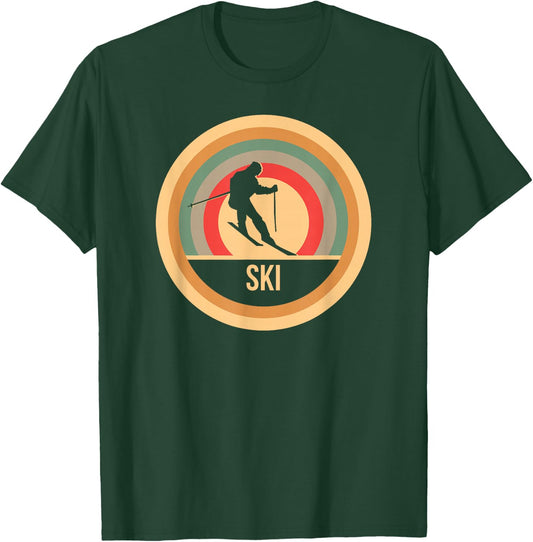 Retro Vintage Skiing - Skier T-Shirt - T-Shirt | Forest