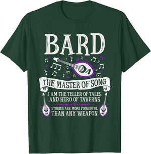 The Bard - Fantasy, RPG, Tabletop RPG, TTRPG, D20 T-Shirt - T-Shirt | Forest