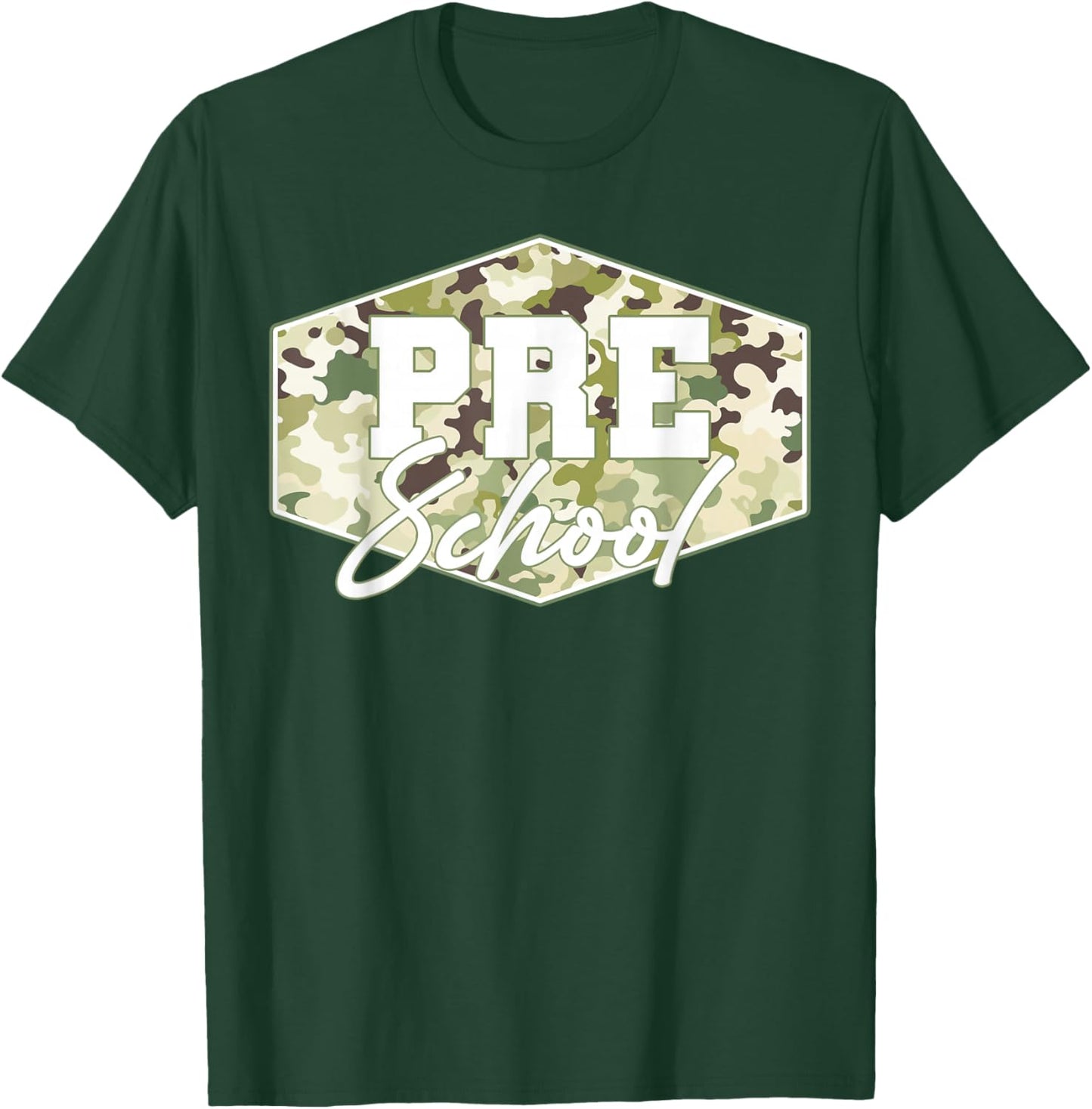 Back to School Preschool Camo School Teacher Boy Girl T-Shirt - T-Shirt | Forest