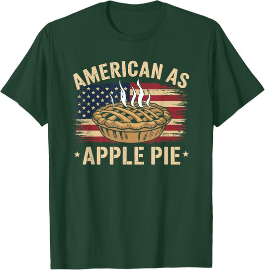 Cake Baking American As Apple Pie USA Flag T-Shirt - T-Shirt | Forest